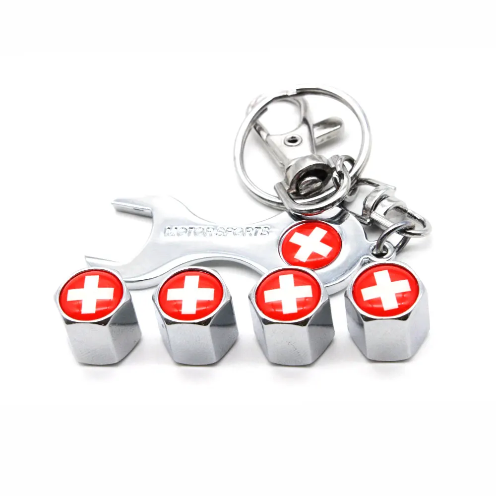 5 шт./компл. герб против кражи в швейцарском стиле с флагом колпачки воздушных