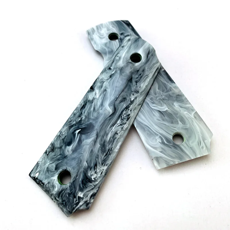 

1 Pair Marble Texture Acrylic Non-slip Shank Patches Handle Scales for 1911 Grips Models