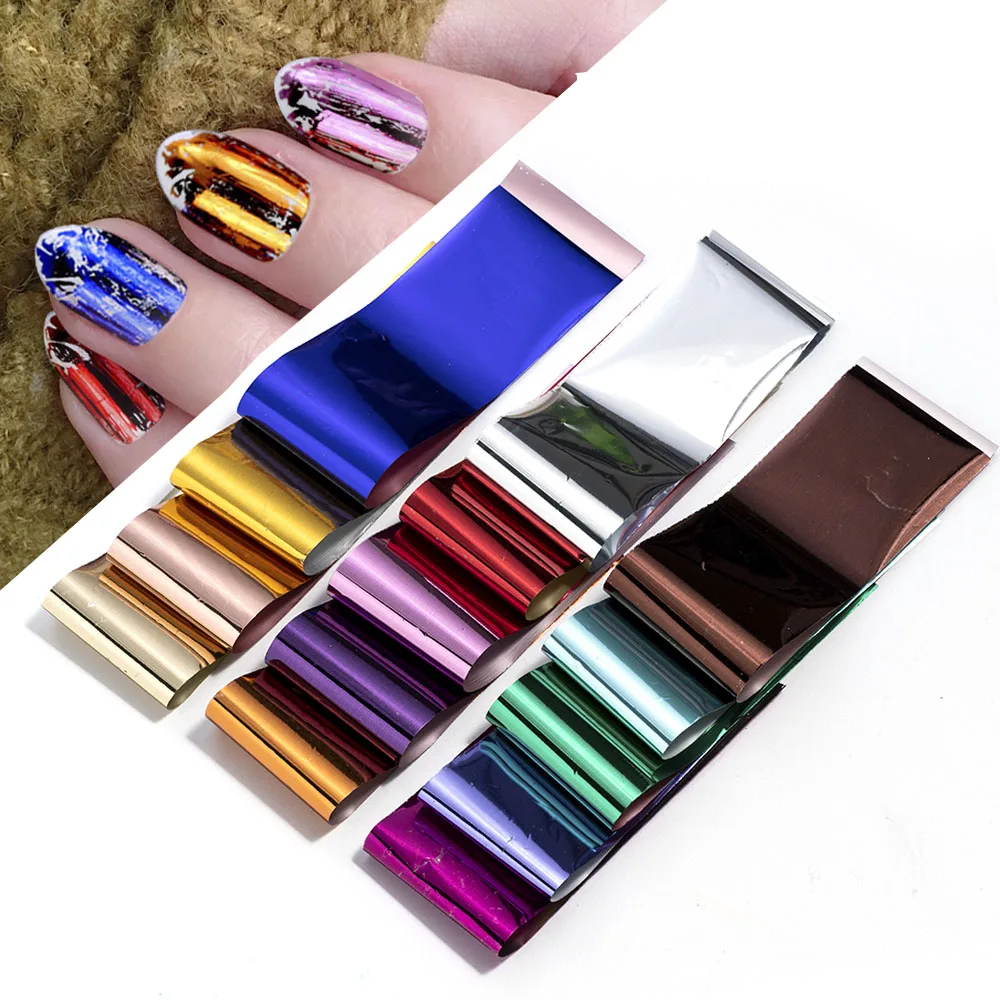 

Matte Starry Nail Foils Holographic Stickers Nail Transfer Sticker Laser Rose Gold Champagne Nails Art Stickers Decoration