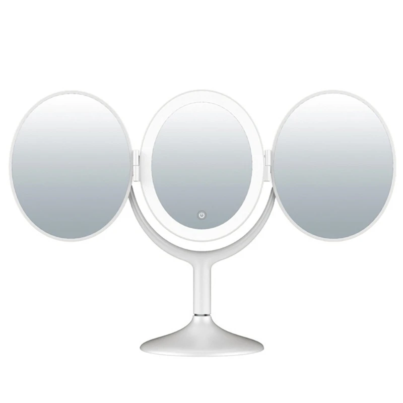 

Трехскладное зеркало для туалетного столика с подсветкой и светодиодный Ной подсветкой, сенсорный экран, увеличение 2,5x, настольное зеркало...