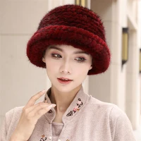 2021 fashion new mink hat hand knitted 100 real mink hat winter warm hat fashion lady hat