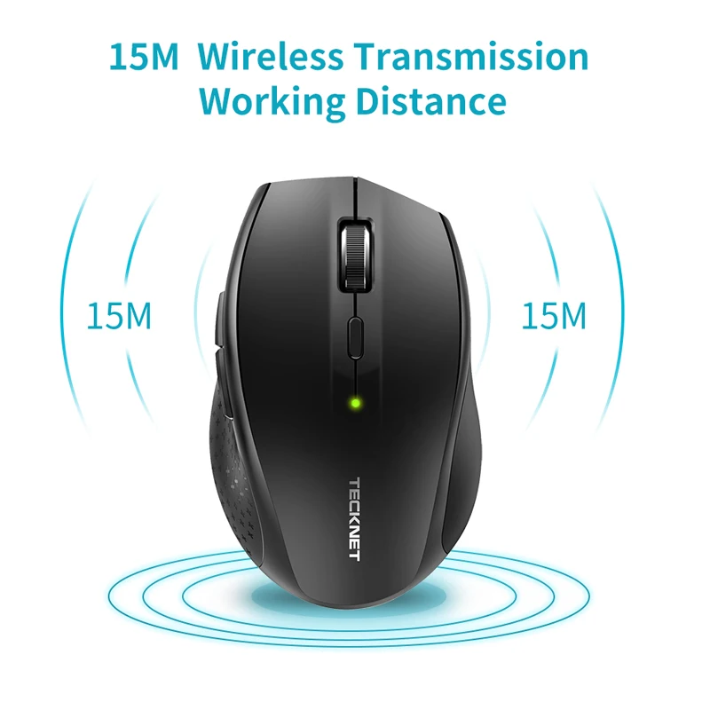 TeckNet USB оптическая беспроводная мышь 2,4G приемник 4800 dpi регулируемая USB 2,0 Компьютерная мышь эргономичная мышь для ноутбука ПК мышь