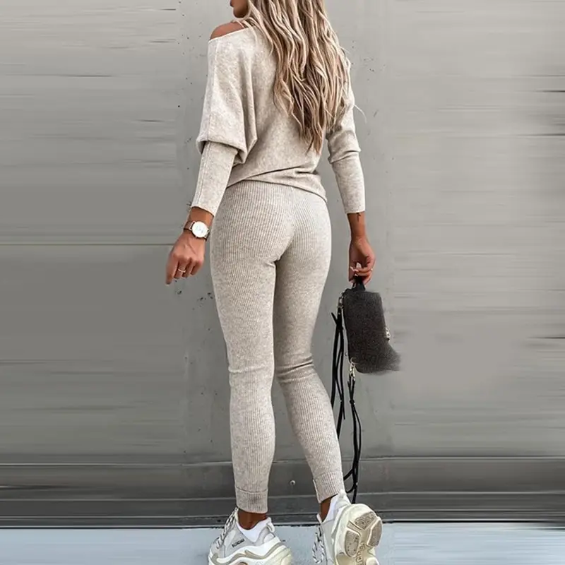 Элегантный однотонный комплект из двух предметов женские зимние пикантные