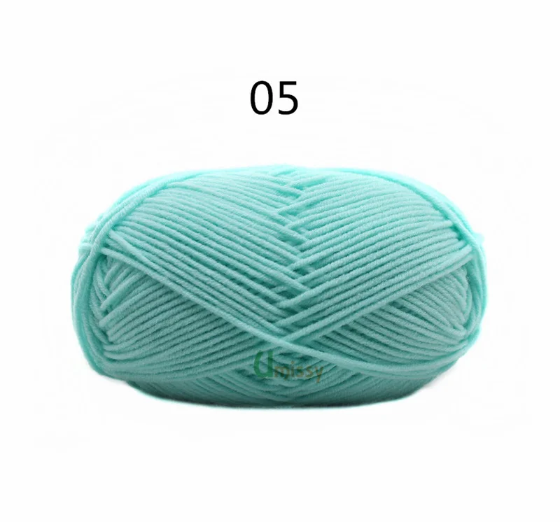 05 36pcs 36 шт./лот, ручная вязка, шерстяная линия, окрашенная, горячая Распродажа, хлопковая Детская Пряжа молочного оттенка, гребенная хлопковая пряжа для вязания крючком, 62 цвета - Цвет: 05 36pcs