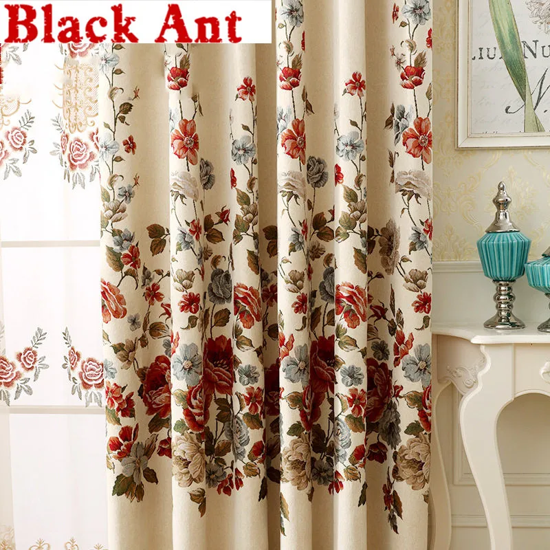 Американские занавески шениль цветочный оттенок жаккардовая пряжа для окон