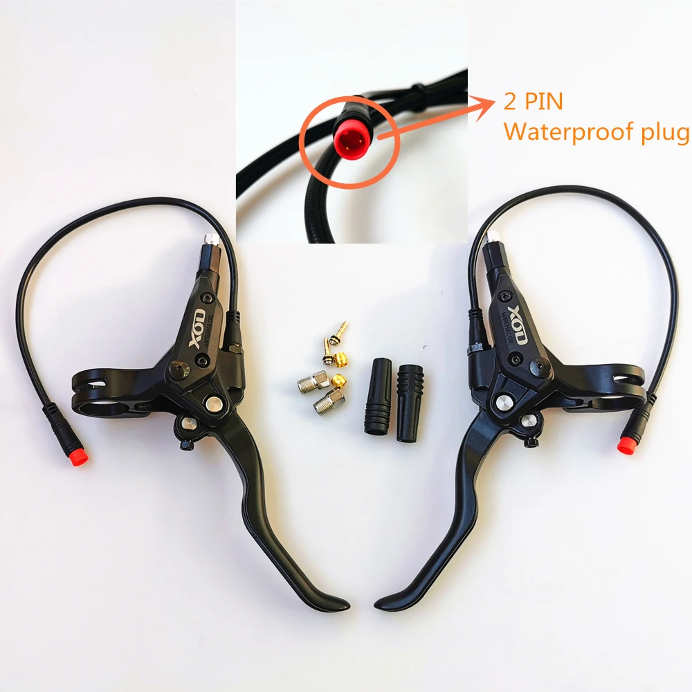 E-Bike Scooter Hydraulic Disc Cut Off Power Brake 2PIN waterproof plug EBike Brake DIY assembly Front Rear Brakes