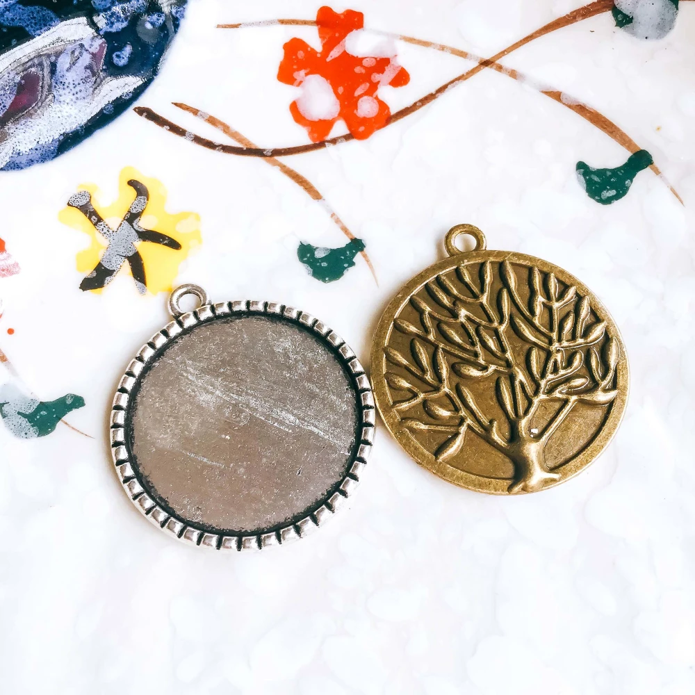 5 шт./лот подходит для 25 мм круглая стеклянная античная бронза Камея Кабошон