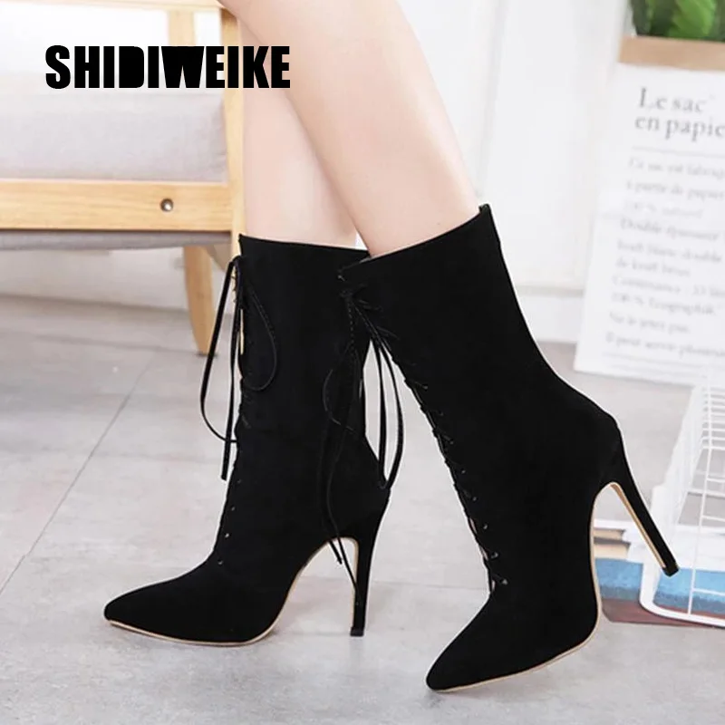 Пикантные сапоги на высоком каблуке модельные туфли для вечеринок женские