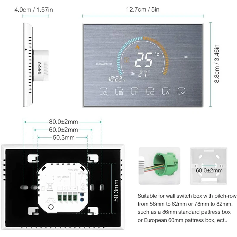 

Digital Water Thermostats, WiFi Voice Control, Press Sn, Home Temperature Controller