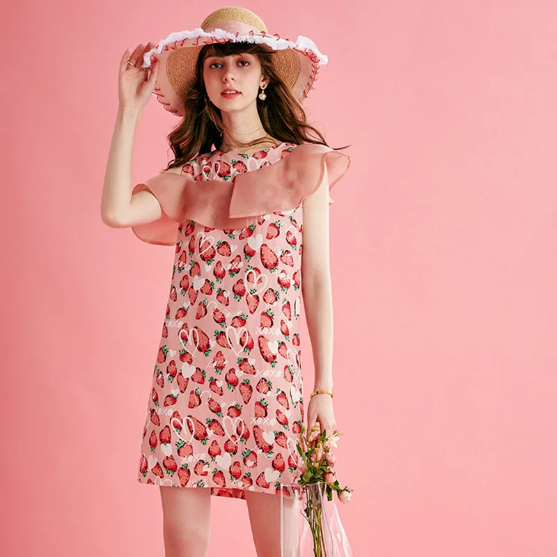 Летние женские платья в стиле пэчворк с оборками без рукавов милые элегантные