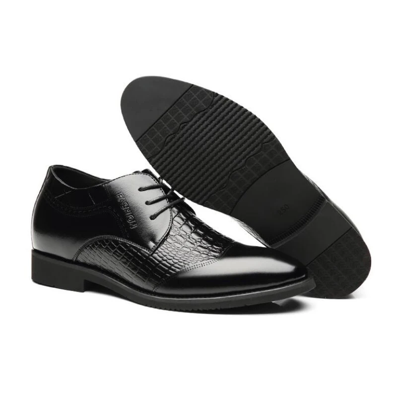 Мужские деловые туфли на каблуке 8 см в британском стиле | Обувь