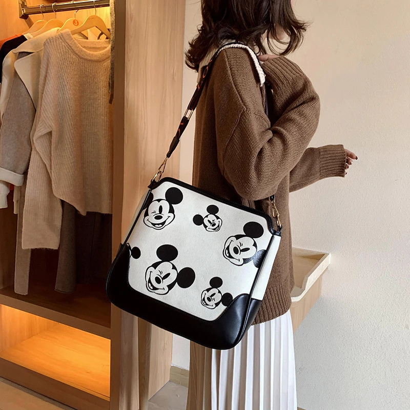 

Disney Mickey Mouse Women bag Large Capacity ShoulderBag PU Material Shopper lady handbag women shopping Leisure Fashion Satchel