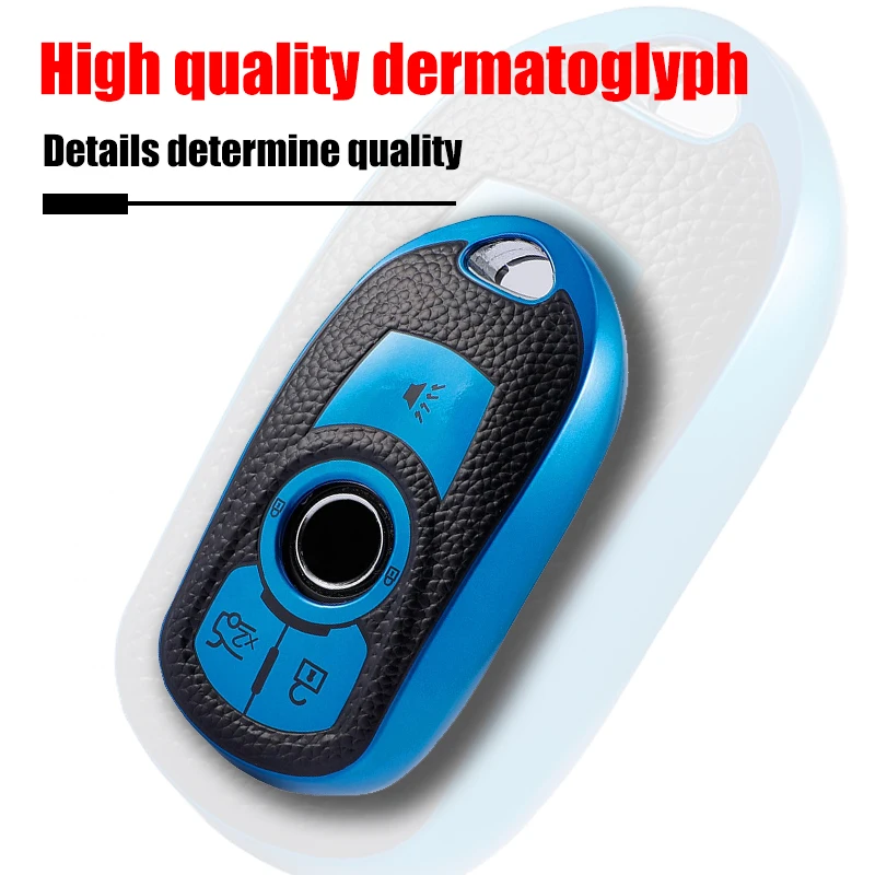 

Leather TPU Car Key Cover Case Shell Keychain for Buick Encore Envision Lacrosse Regal Verano GX GL6 Key Ring Auto Accessories