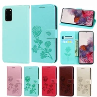 s20 rose flower leather flip case fashion for samsung galaxy s20 mobile phone cover luxury pu leather wallet case