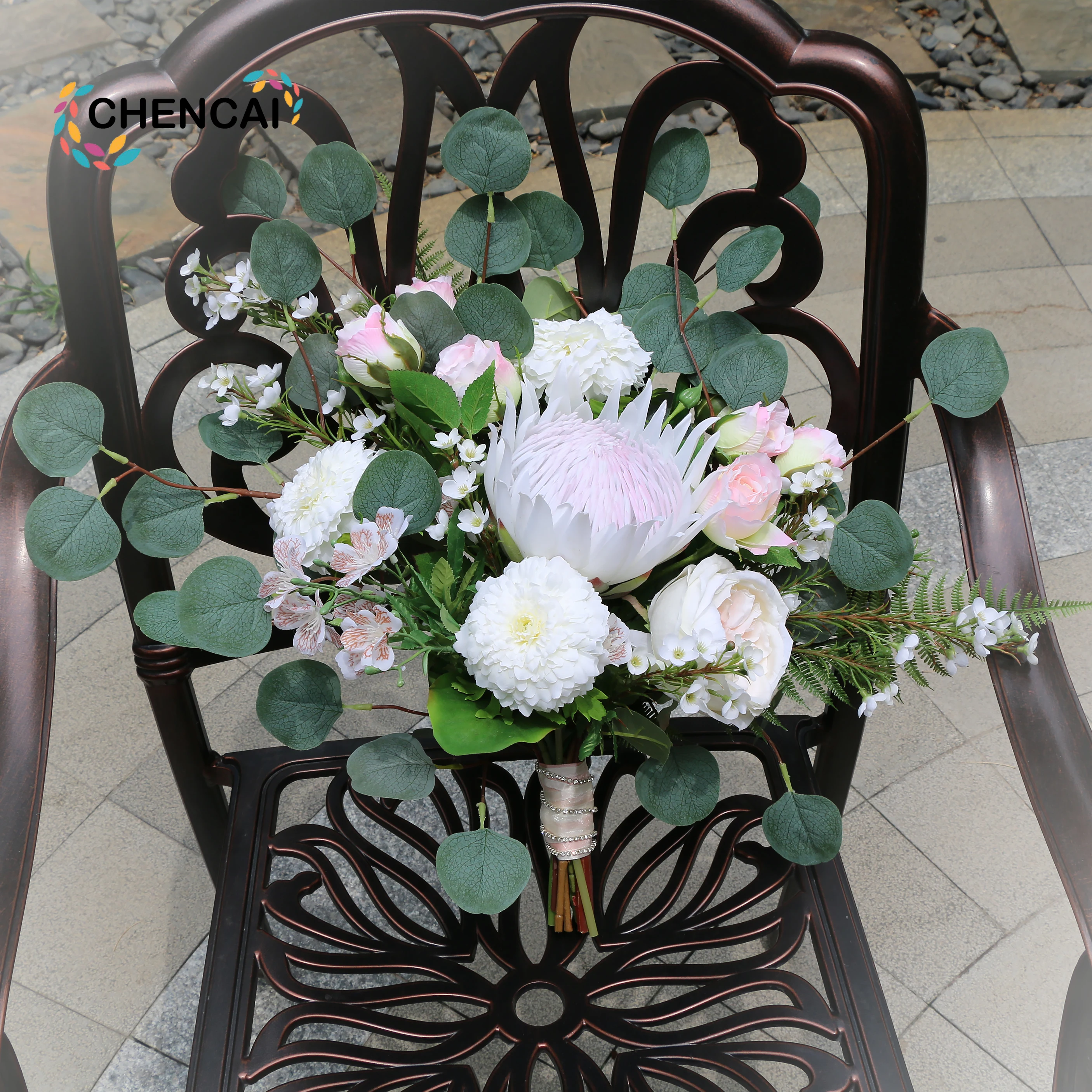 

White Imperial Flower Artificial Flower Bouquet Valley Fresh Bride Holding Fake Flowers Wedding Decoration Home Accessori