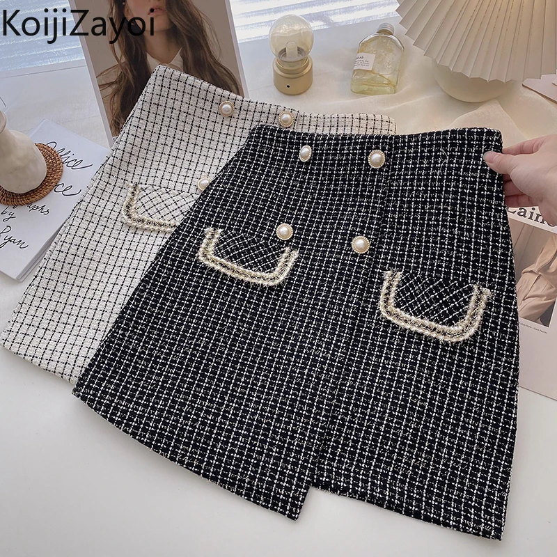 

Koijizayoi Elegant Women Mini Short Skirt High Waist Office Lady A Line Skirts Dropshipping Fashion Korean Faldas Bottom Chic