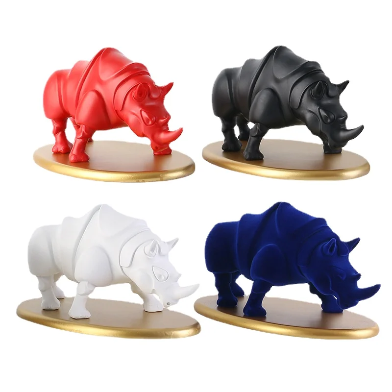 

New resin crafts Nordic style home decoration base rhinoceros ornaments bullish furnishings