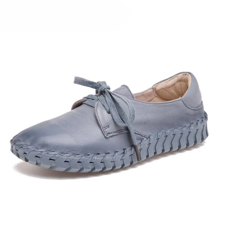 Women's Shoes Made of Genuine leather Large size 4.5-9 Slip-on Flat shoes women Damping Non-slip 2020 News | Обувь