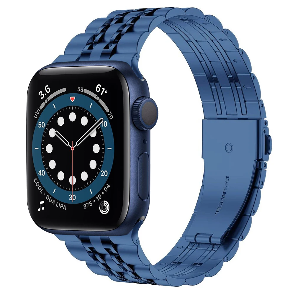 

Stainless Steel Strap For Apple Watch 6 Band Se Series 5 4 44mm 40mm Bracelet Upgraded Adapters For Iwatch 3 42mm 38mm Bands