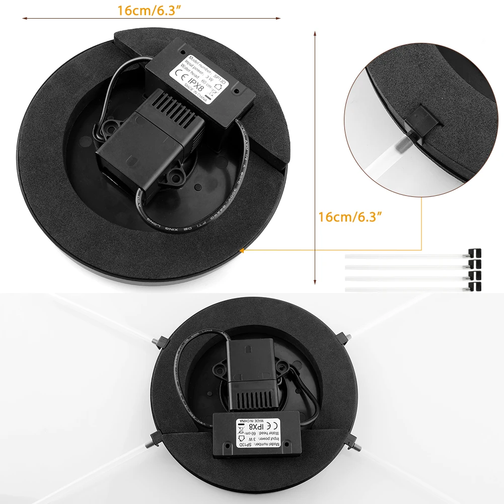 

Solar Water Pump Fountain Garden 3W 7V Fountain Pump With LED Lights For Birdbaths Ponds Fountain Pond Garden Lawn Decoration