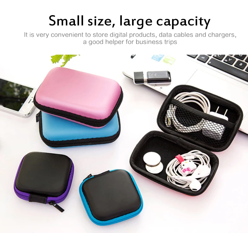 

1pc Earphone Holder Case Storage Carrying Hard Bag Box Case For Earphone Headphone Accessories Earbuds Memory Card USB Cable SD