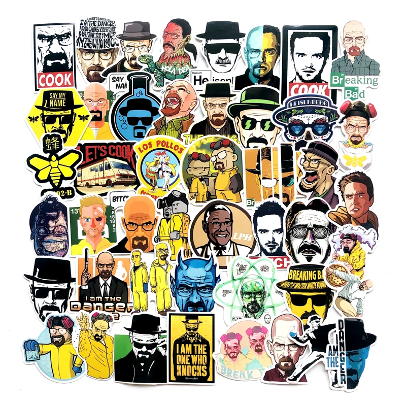 50 шт ломающиеся плохой наклейки Креативный дизайн каракули ноутбука багажные на