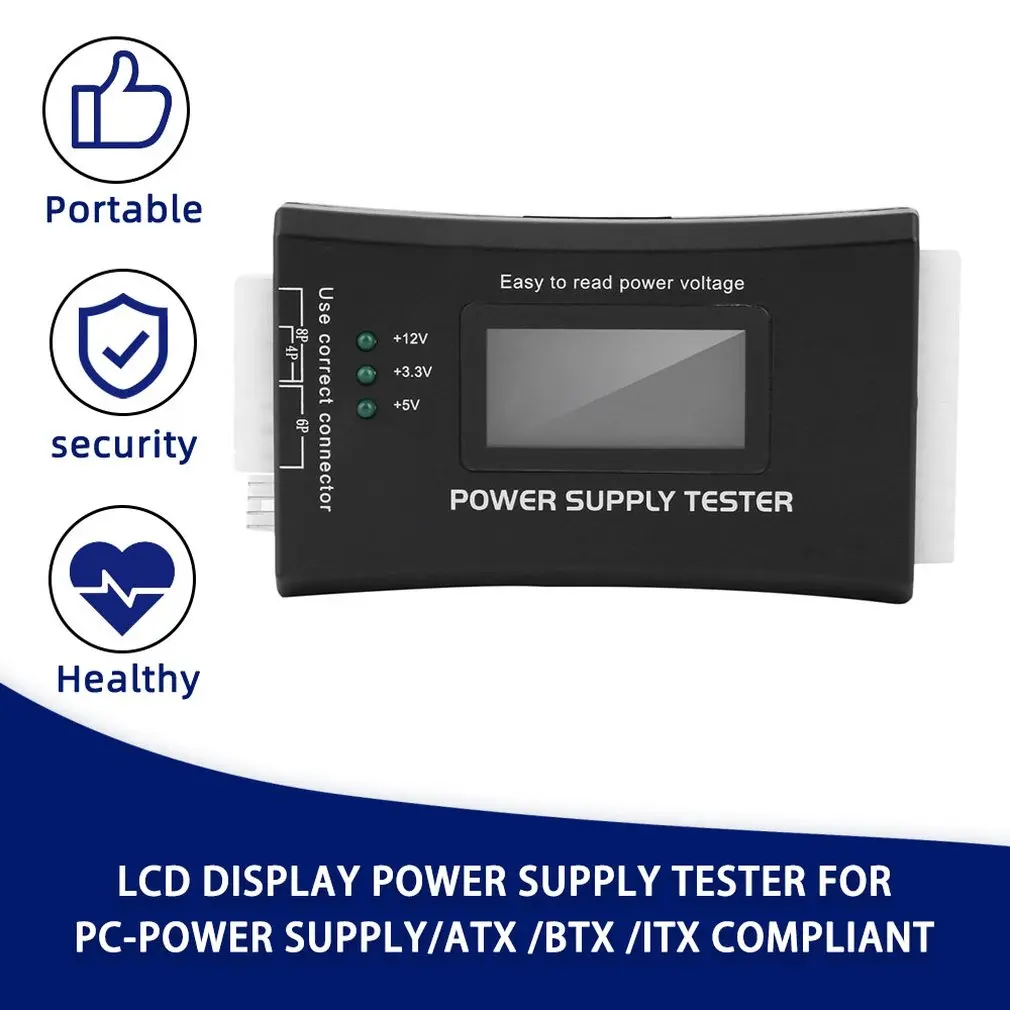 

Тестер компьютерного блока питания для ПК 20/24 pin SATA HDD ATX BTX Meter LCD цифровой ЖК-дисплей для ПК 2020 Быстрая доставка