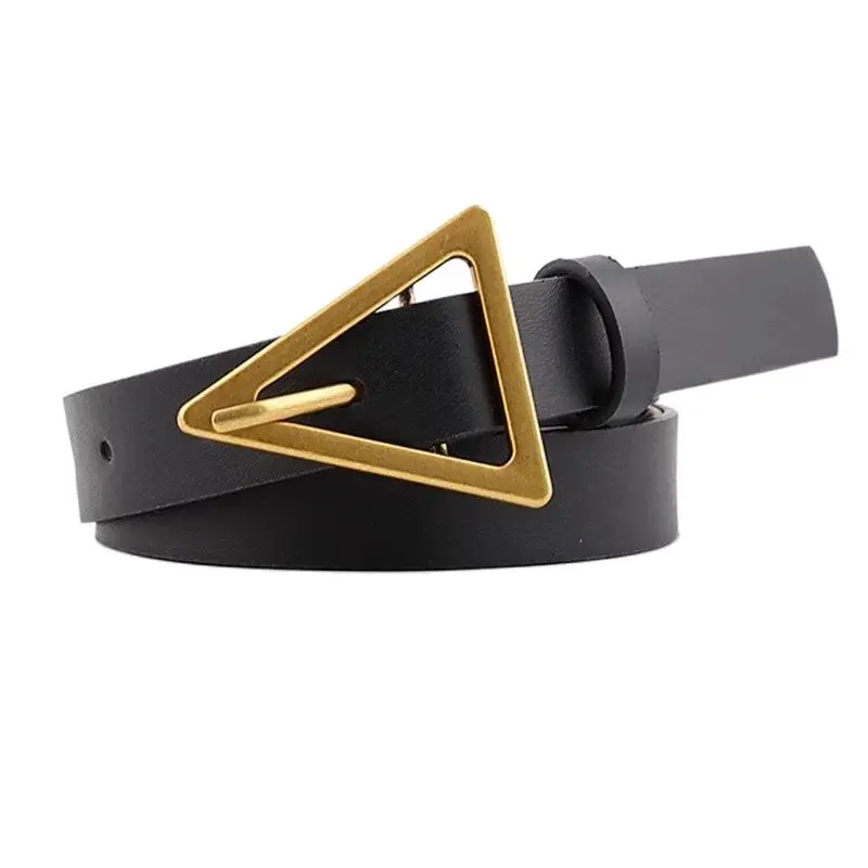 Ремень с треугольной металлической пряжкой Женский универсальный Модный