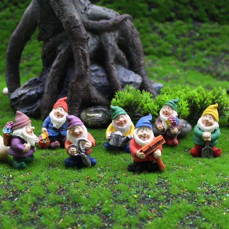 

New Arrival Gnomes Dwarf Fairy Garden Statue Miniatures Courtyard Figurine Resin Micro Landscape Home Decoration Ornament