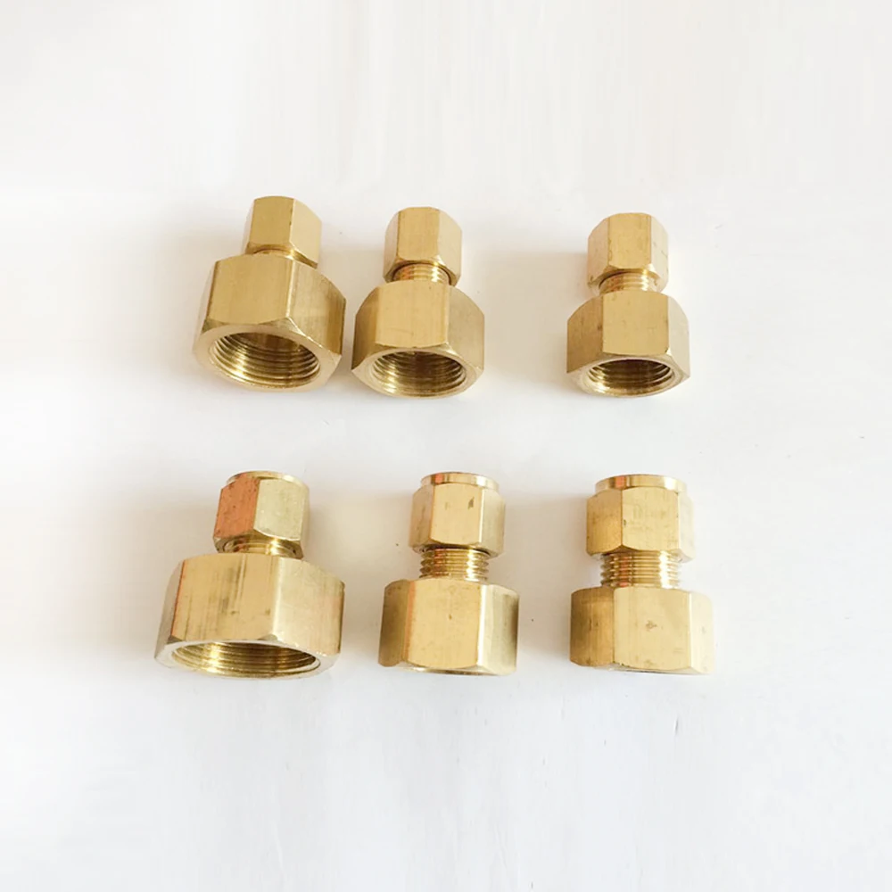 1/" 1/4" 3/" 1/2" NPT Женский x Fit 1/" 3/16" 1/" 5/16" 3/" OD труба компрессионная соединение Латунная Труба фитинг