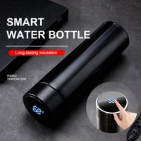 stainless steel tumbler insulated water bottle cute coffee thermos cup led touch display smart hot water bottle travel mug