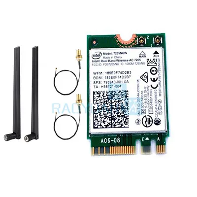 

Dual Band Wireless-AC 7265NGW AC 7265NGW 7265AC 2X2 NGFF 867Mbps+BT4.0 Wlan Card SPS:756751-005 756749-001 for HP 340 346 348 G3