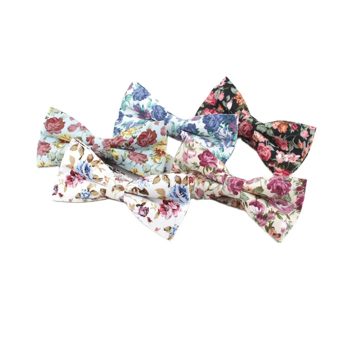 

Floral Bowtie Fashion Casual Mens Wedding Banquet Business Party Bow Ties Flowers Printed Cotton Neckwear