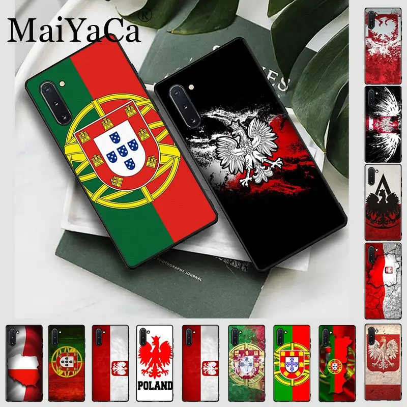 Португальский польский флаг смарт чехол черный мягкий для телефона Galaxy note10 note8