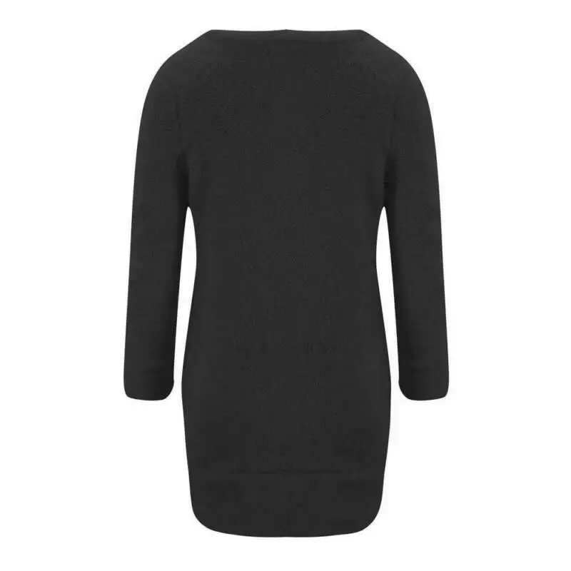 

Womens Long Sleeve Mini Dress Jumper Loose Woolen Teddy Warm Pockets Dresses