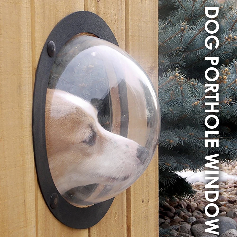 

Pet Porthole Sight Cat Dog Round Transparent Fence Peek Window Dome Landscape Outside Sight Viewer Bubble Acrylic Viewer Durable