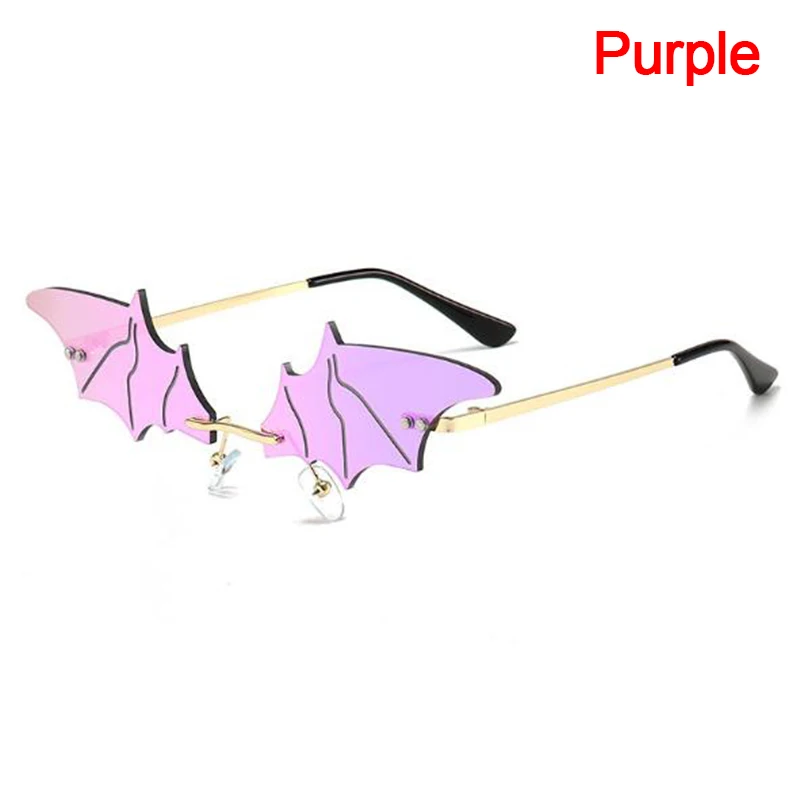

Fashion Ladies Sun Glasses Women Sun Glasses Rimless Retro Bat Shape Trending Streetwear