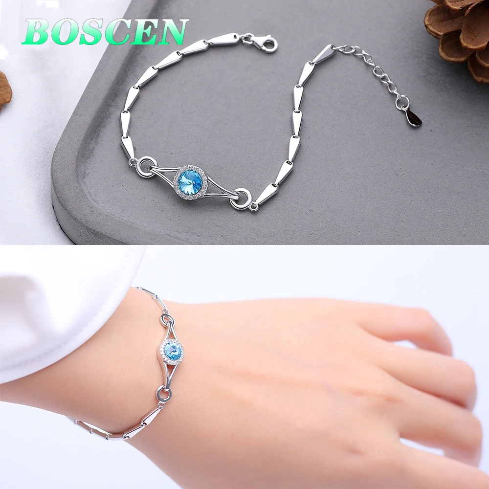 Женский браслет из серебра 925 пробы с австрийскими кристаллами|Гибкие и жесткие