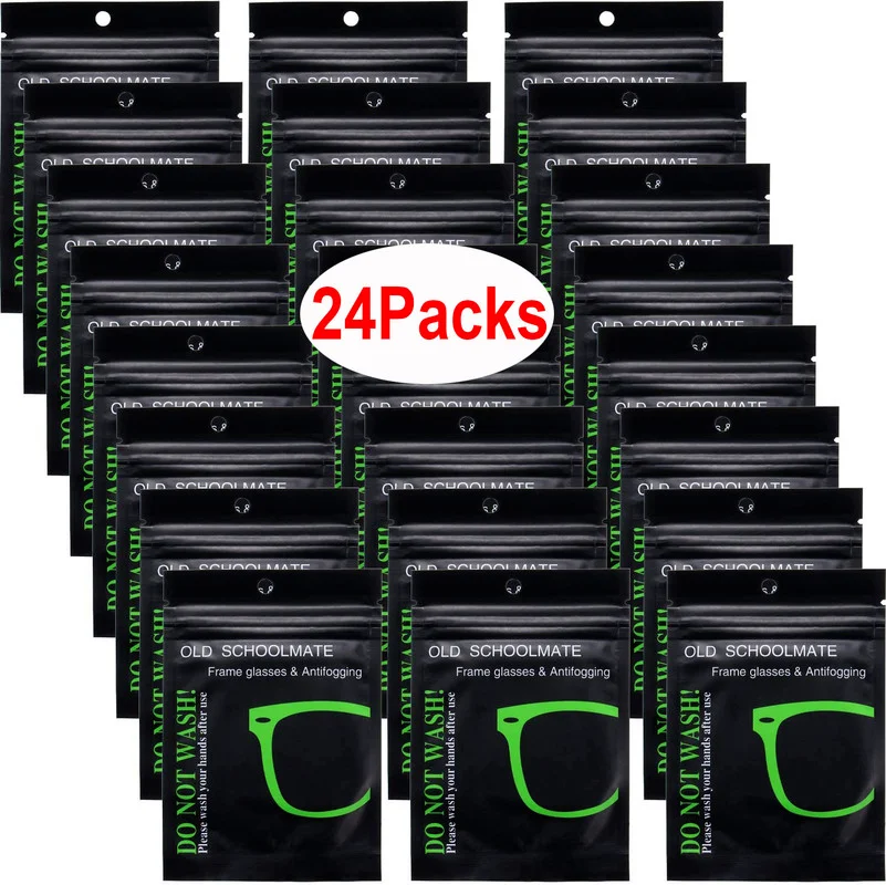 

24Pcs Reusable Anti-Fog Wipes Glasses Pre-moistened Antifog Lens Cloth Defogger Eyeglass Wipe Prevent Fogging for Glasses ^_^