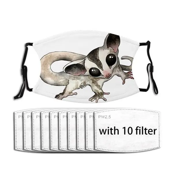 

Маска Sugarglider, дизайнерская маска для взрослых, многоразовая маска для лица из полиэстера