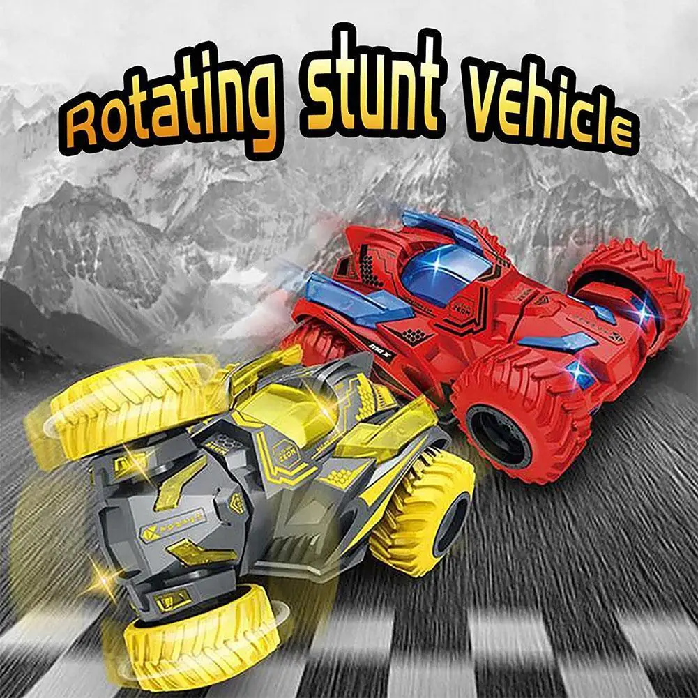

Cool Rotating Head Inertial Roll Stunt Car Vehicle Toys Double-sided Dump Truck Off-road Toys Four-Wheel Drive Off-Road Car Toy