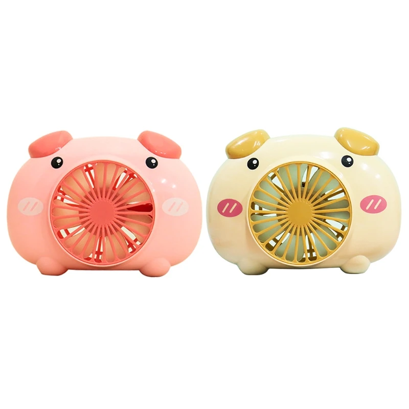 

Portable Pig-shaped Hanging Neck Fan USB Rechargeable Table Fan Personal USB Mini Fan Wearable Fan