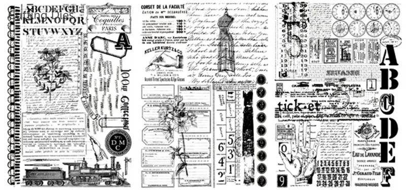 Черный белый цвет ретро Европейский узор веленевая писчая бумага наклейки для