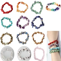 irregular natural stone bracelet for women 7 chakra bangle bracelets elastic energy healing crystal beads chip jewelry gift