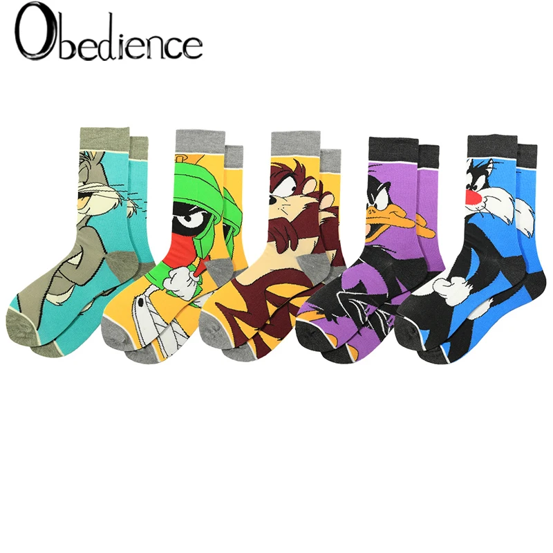 Милые стильные женские Носки с рисунком кролика утки мужские носки животными