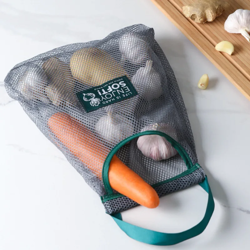 Многоразовые хлопковые продуктовые сумки для овощей домашняя кухонная Сетчатая