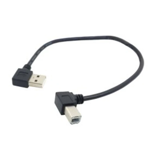 Левый Угловой USB 2 0 A папа левый угловой B 90 градусов Принтер Сканер кабель 20