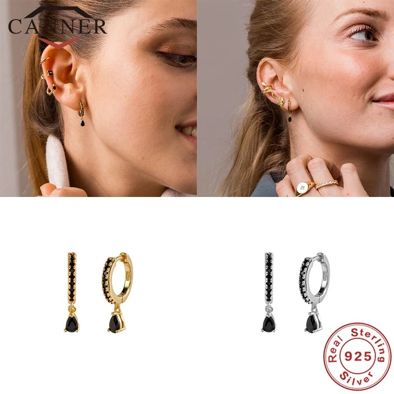 Женские серьги-кольца CANNER из настоящего стерлингового серебра 925 пробы с