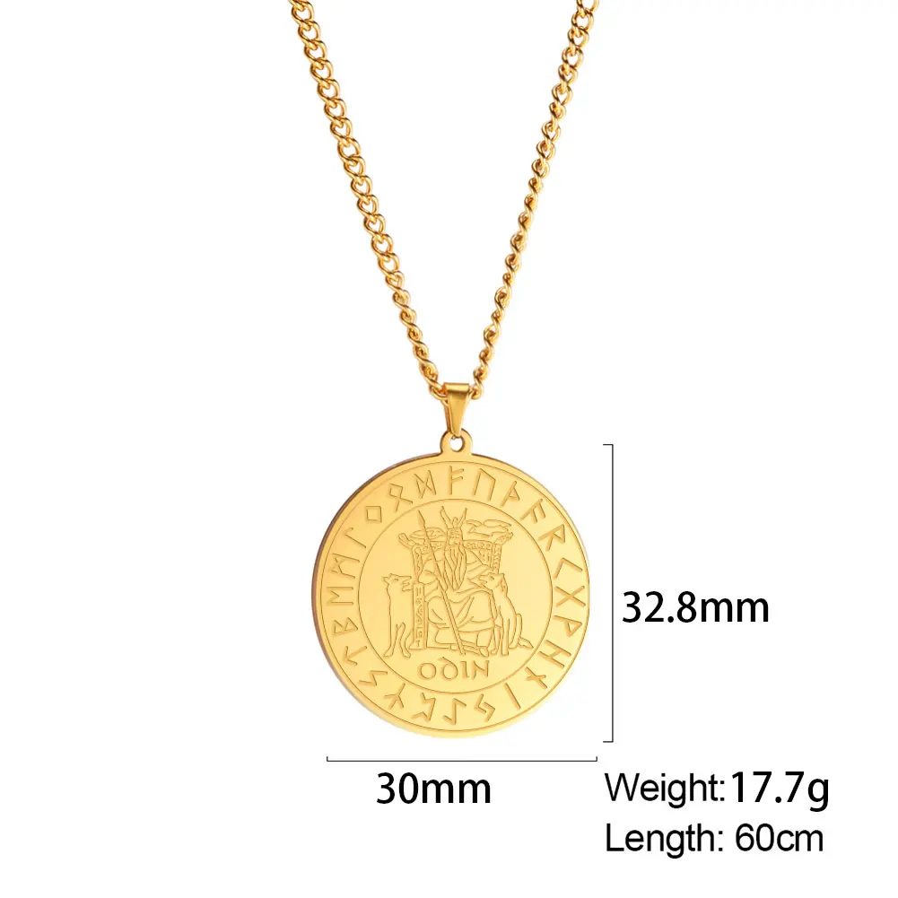 LIKGREAT норвежский викинг ожерелья Valknut один воин Амулет подвеска позолоченный