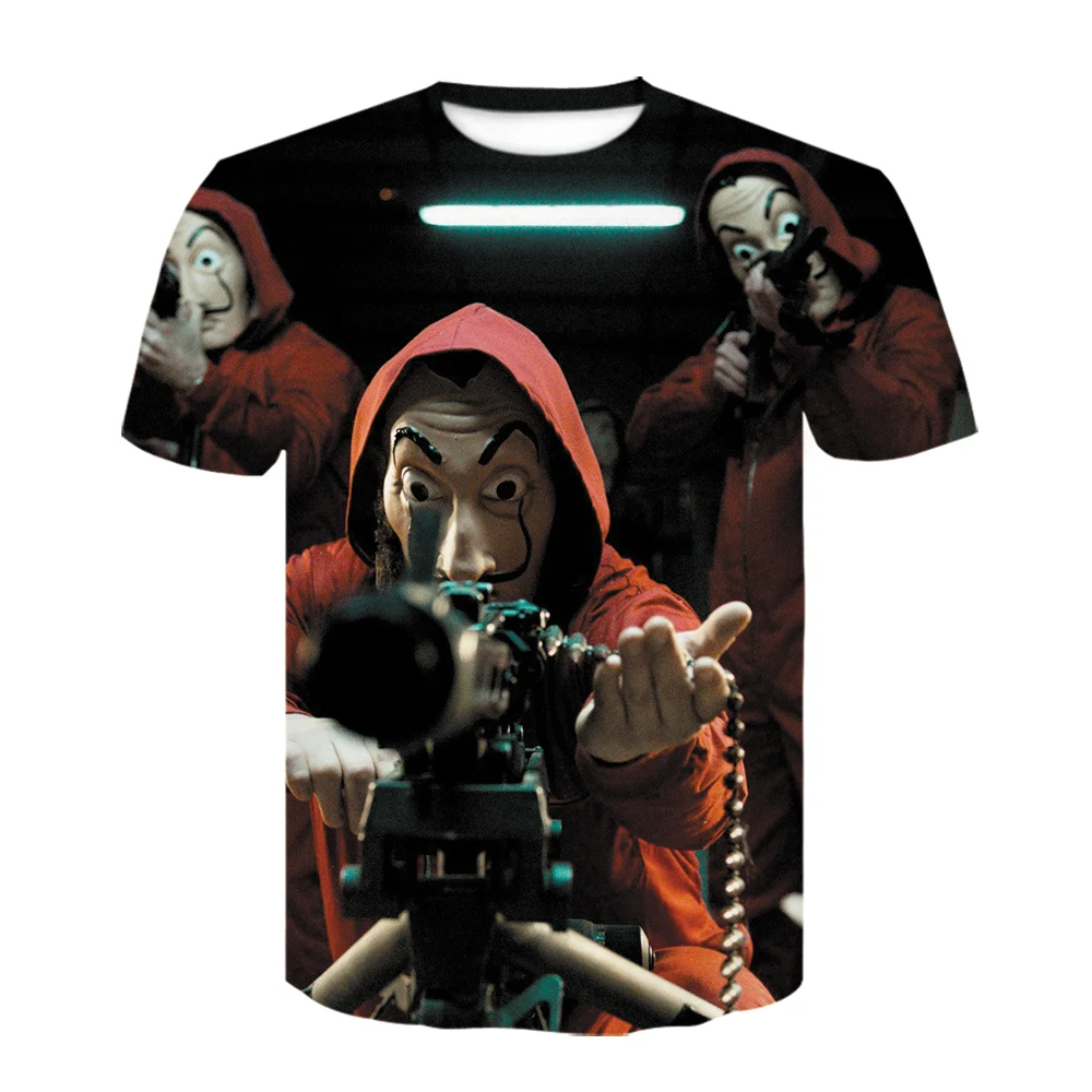 

La Casa De Papel Men's T Shirts Money Heist TV Male Short Sleeve tshirts for boys House of Paper T-Shirt for Men graphic t shirt